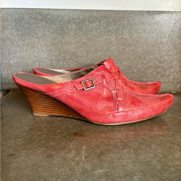Fugitive By Francesco Rossi Heeled Clogs Red / Pink Business EU 39 / Women’s 8.5 - Picture 3 of 11